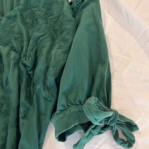 Anthropologie Emerald Green Lace Blouse - Picture 4 of 4